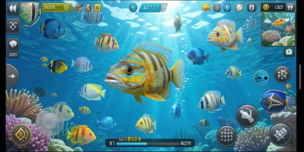 Screenshot AT777 menampilkan aksi tembak ikan yang seru dan menyenangkan.