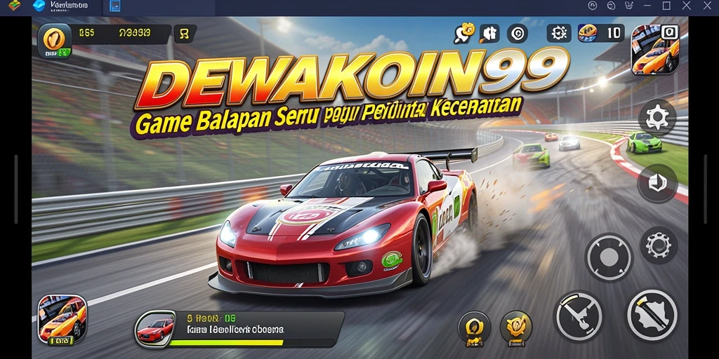 Tampilan gameplay balapan DEWAKOIN99 yang menarik dan mendebarkan.