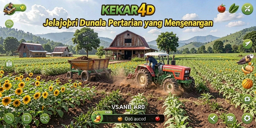 Screenshot utama KEKAR4D menunjukkan pemain menikmati gameplay pertanian yang seru.