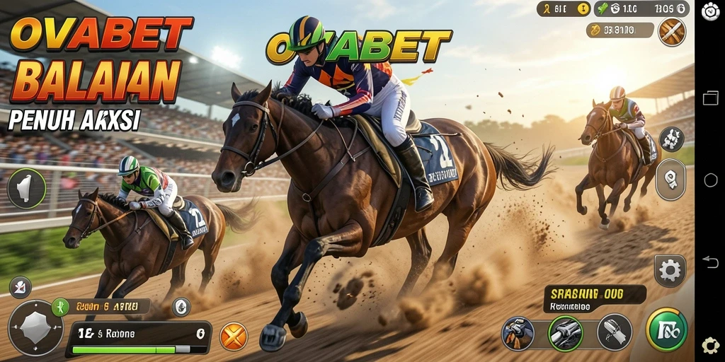 Tampilan gameplay balapan yang seru dan mendebarkan di OVABET.