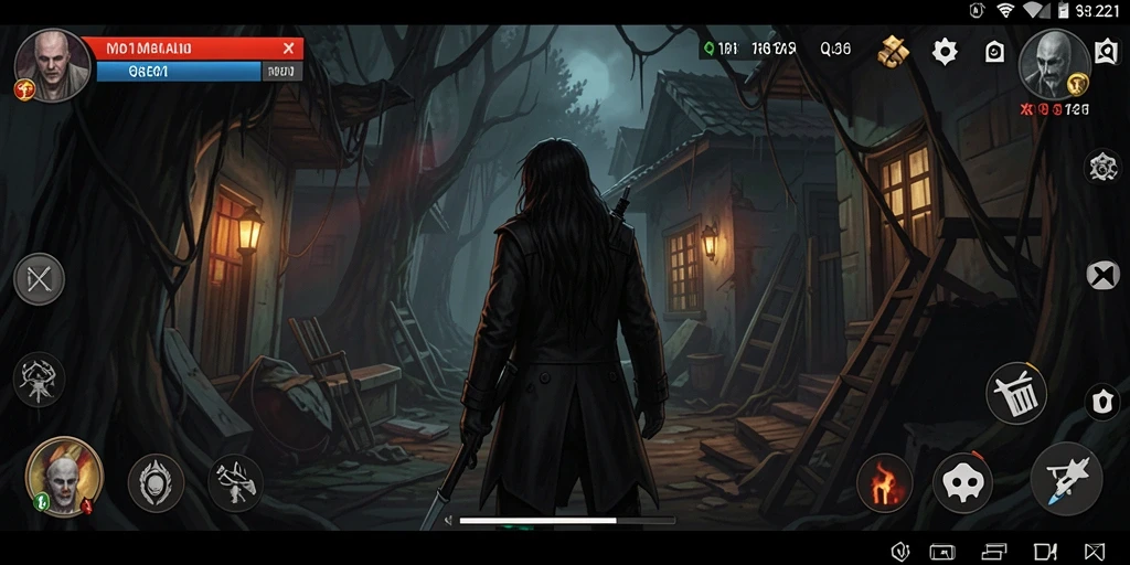 Screenshot menampilkan aksi menegangkan di dalam gameplay Horror.