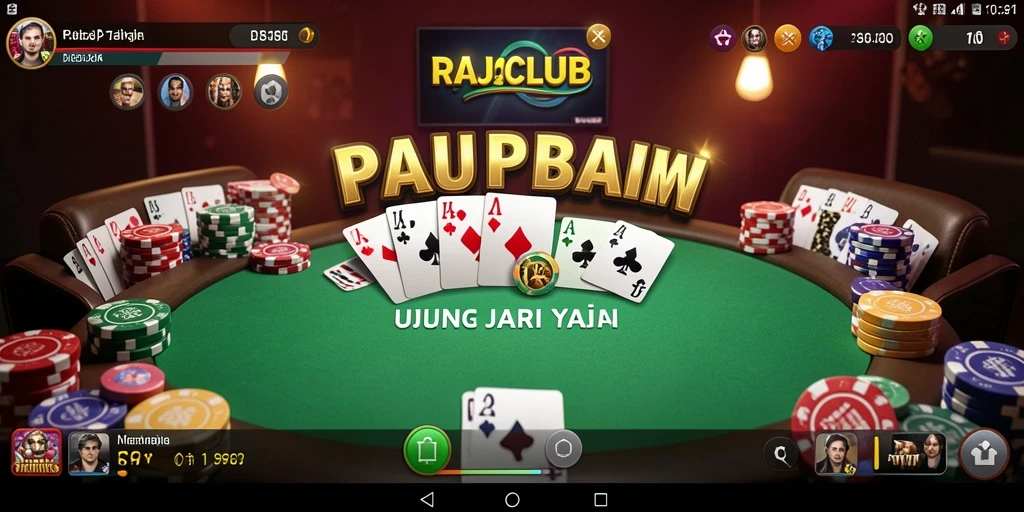 Screenshot RAJACLUB menampilkan gameplay Poker yang dinamis dan seru.