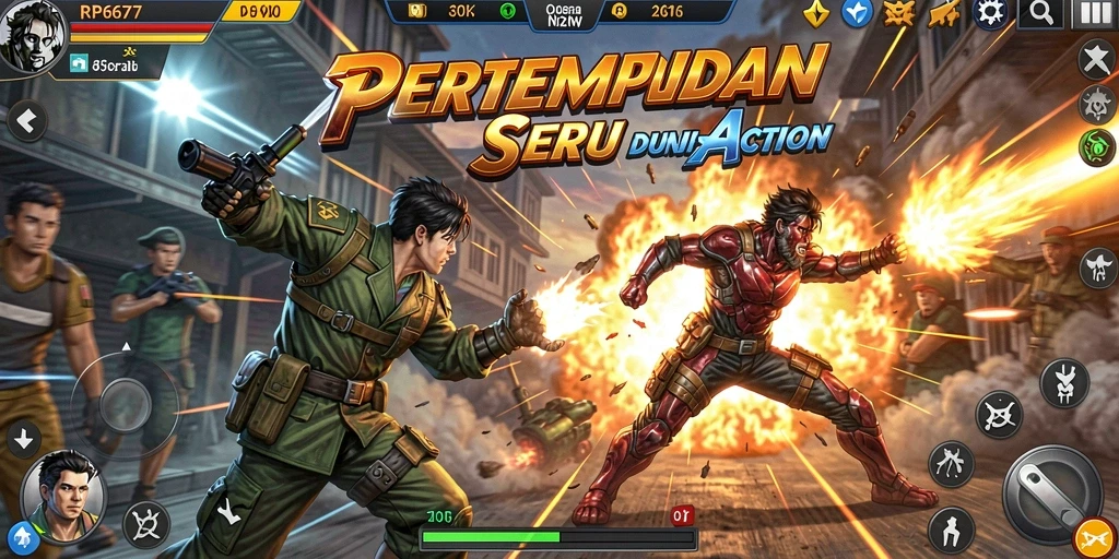 Tampilan gameplay seru dari RP6677 dengan pertempuran dinamis.