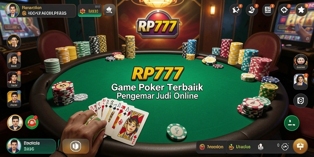 Tampilan gameplay poker yang menegangkan dan seru di RP777.